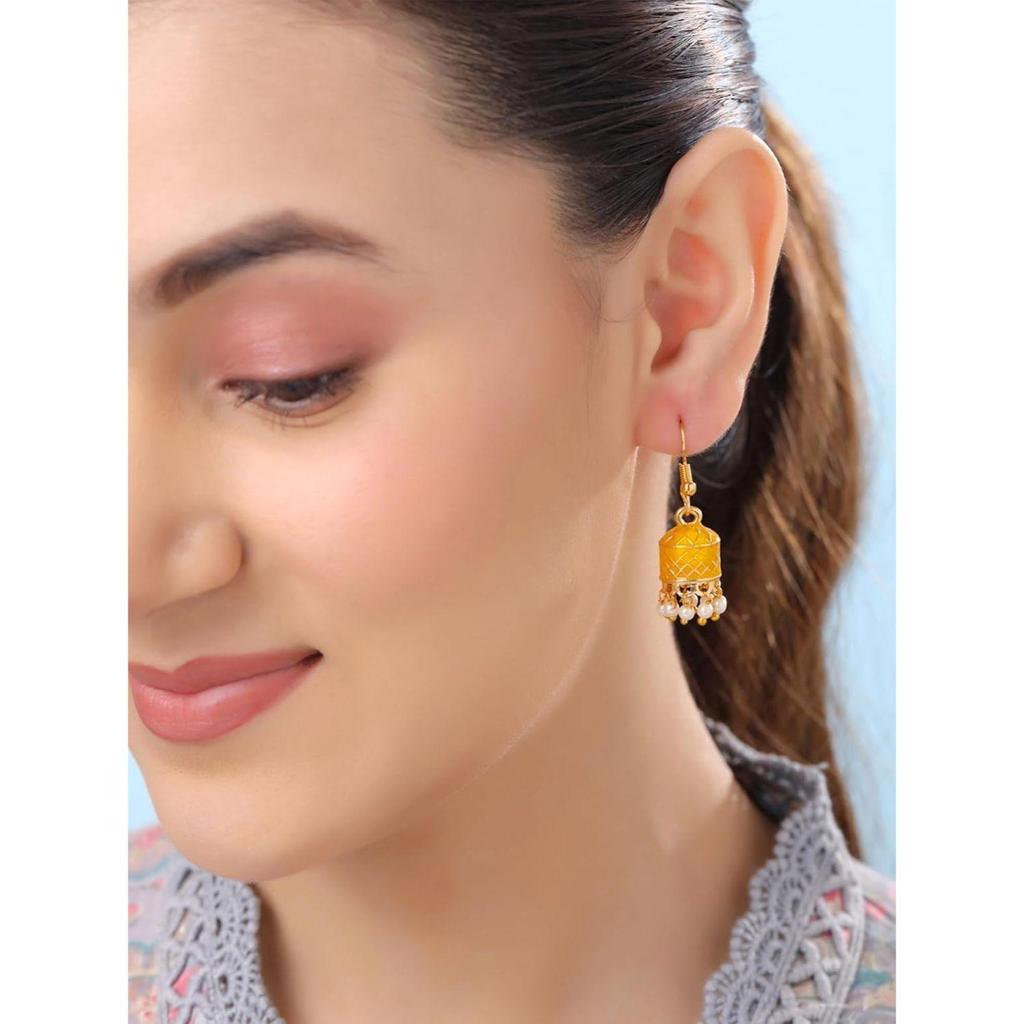 Jhumka Earrings for Women | Jhumki Earrings Set for Girls | Combo of 5 Pairs Jhumkas Ethnic Gold Plated Women Earrings | Chic Reverie