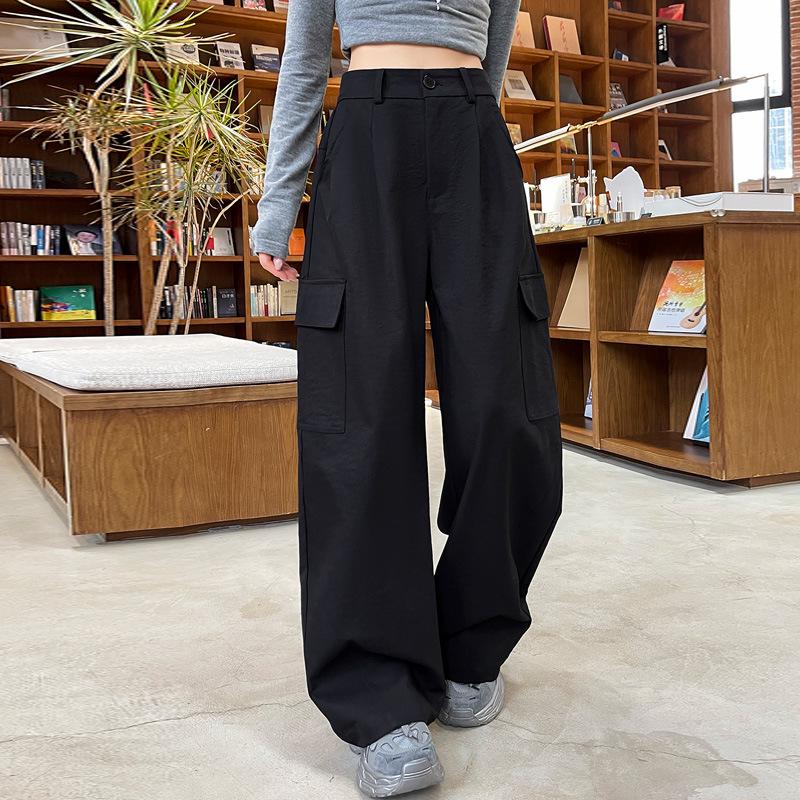 

Women s High-Waist Wide Leg Ribbon Silk Scarf Pants - Spring/Winter New Style XL