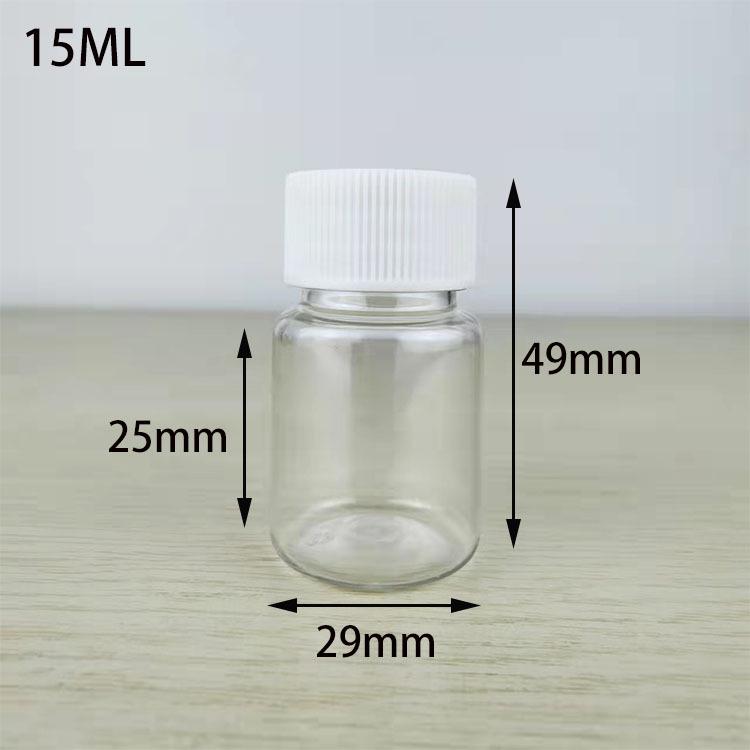 30, 100, 250ml PET Transparent Weithals Kapsel-Flasche mit versiegeltem Deckel