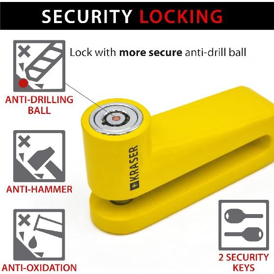 KRASER KR710Y Замок тормозного диска Мотоцикл Замок Замок дискового тормоза Мотоцикл — фото 7