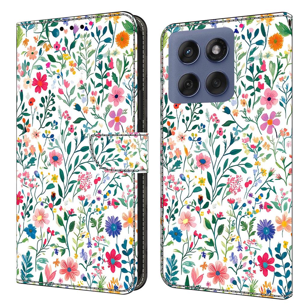 Pro Motorola Edge 60 Fusion 5G/Edge 60 5G Pouzdro Peněženka Stojan Vzorový Tisk PU Kůže Vyklápěcí Kryt na Telefon