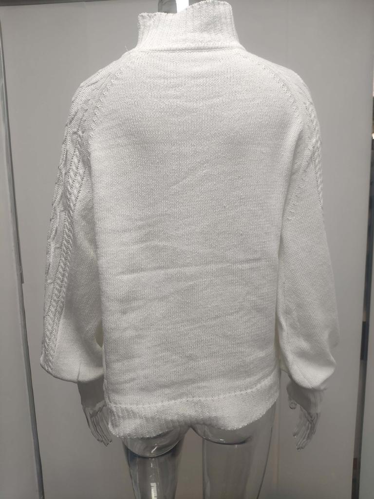 Pullovers Winter Mid-neck Sweater Women Loose Long Sleeve Knit Solid Color Sweater Womens Knit Clothing Jumper Basic Sweater Pullover