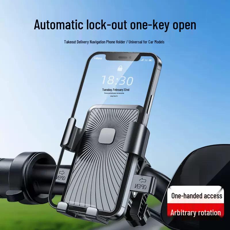 Shockproof Mobile Phone Holder for Scooters, Motorcycles, Bicycles - Ideal for Food Delivery Riders