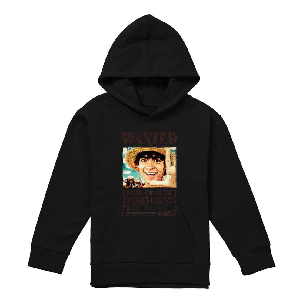 One Piece Live Action Childrens/Kids Luffy Wanted Poster Hoodie