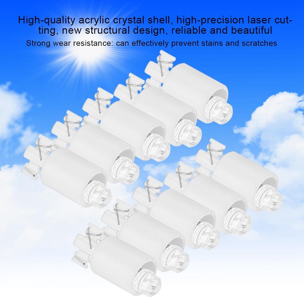 10PCS Arcade Video Game Button Switch Button LED Light Lamp Accessories(White)