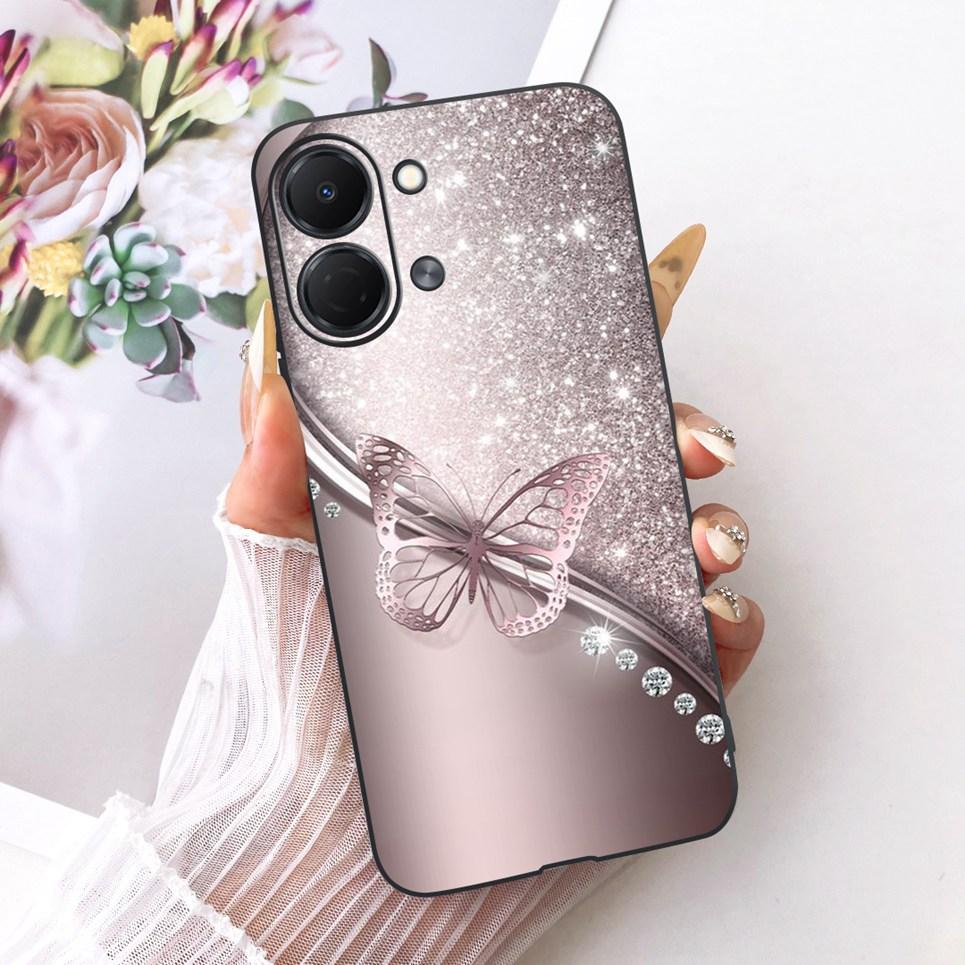 Flower Butterfly Luxury Girly Fashion Casing For Tecno Spark GO 3 GO3 KN3 Phone Case Soft Slim Matte Silicone TPU Back Cover