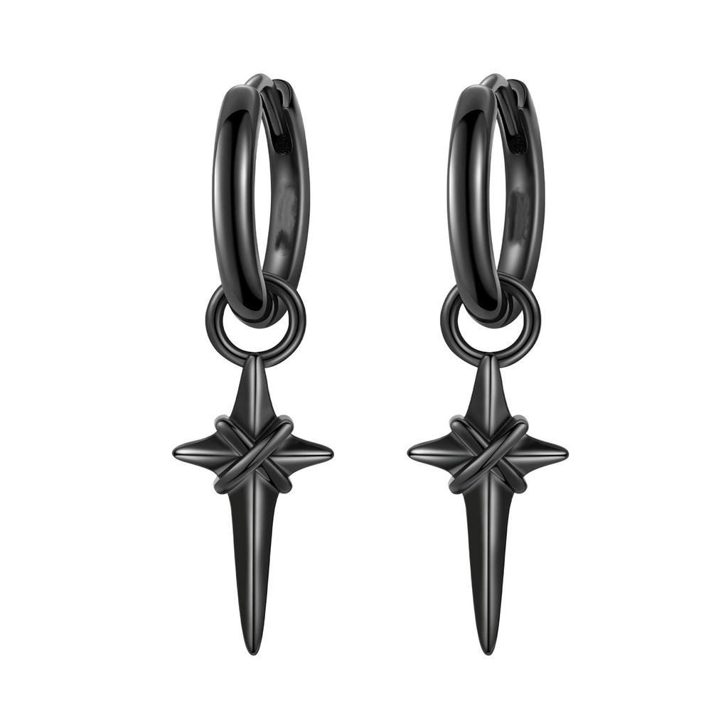 Luxury Blue Dolphin Feather Starfish Hoop Earrings Elegant Wind Ear Jewelry For Women Fashion Accessories