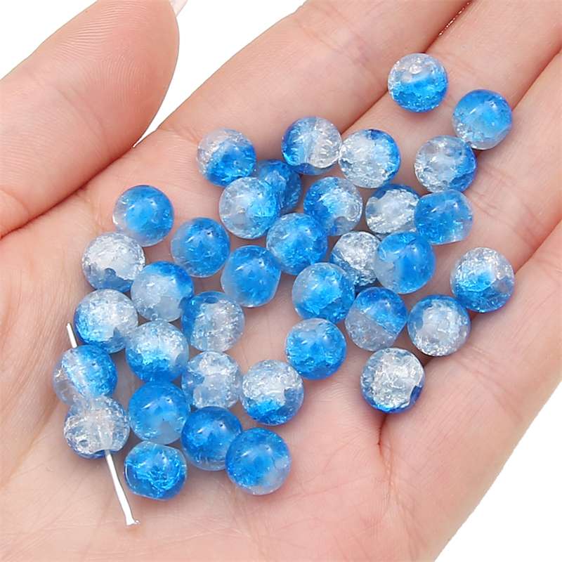 8-14mm Whtie and Random Mixed Crackle Acrylic Beads Spacer Ball Beads for DIY Bracelet Fashion