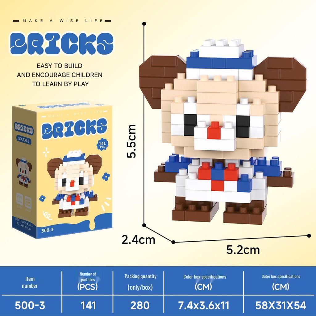 Micro Particle Cartoon Figure Building Blocks for Kids - Assembly Toys & Hanging Ornaments