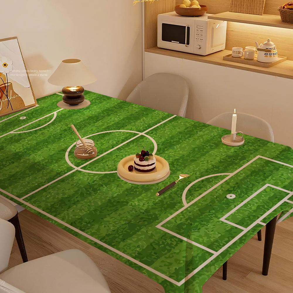 Football Field Plan Home Tablecloths Dining Decoration And Rectangular Table Accessories Waterproof Cloth Anti-stain