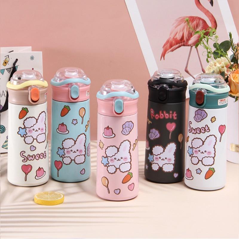 Insulated Cup With Cute Cartoon Design 304 Stainless Steel, Portable And Easy To Carry