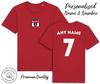 Austria Flag T-Shirt 2024 Personalised Name and No Adult Kids Baby, Football Euro