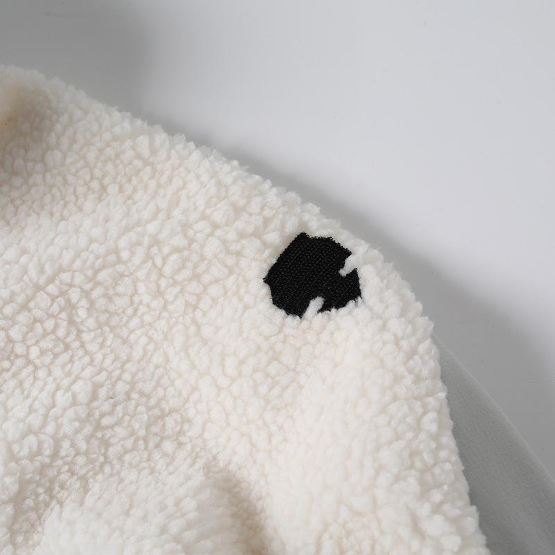 Men's Small Imitation Lambswool Fleece Stand Collar Cardigan Jacket