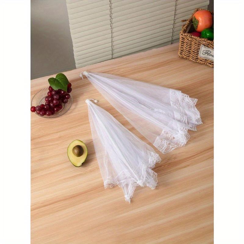 1pc White Insect And Mosquito-Proof Folding Cover, Vegetable Cover Can Be Disassembled And Washed Mesh Food Cover, Dining Table Cover