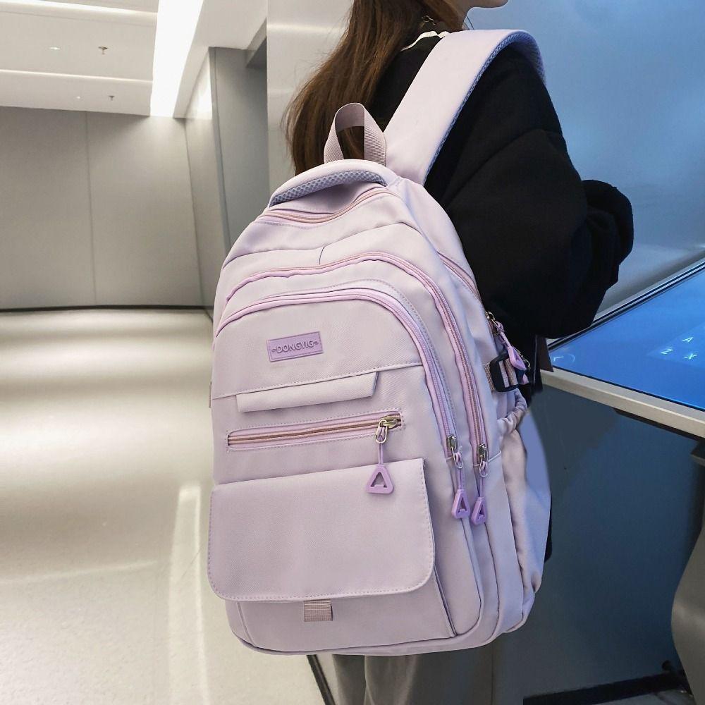Waterproof Simple School Bags Large Capacity Girl's Backpack College Student Backpack  Travel
