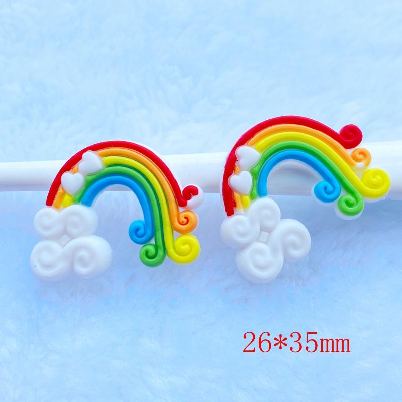 10/20pcs Cute Rainbow PVC Flexible Glue Flat Back DIY Scrapbook Embellishment Phone Craft Decoration F40