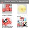 Balloon Set 2-year-old Racing Theme Balloon Arched Wreath Set Coral Pink Blue Yellow Balloon Birthday Party Background Wall