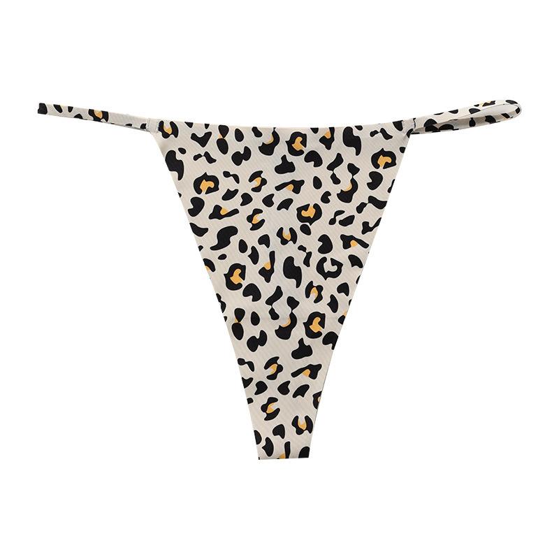 Hot leopard print foreign trade thong women's bikini large size sexy low waist seamless t-word panties