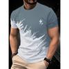 Men's Summer Fashionable Comfortable Plus Size Lightning Printed T-shirt- Soft Medium Stretch Polyester Fabric Summer Mens Relaxed Fit Clothing