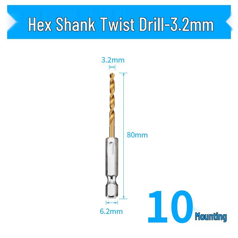 6.35mm Hex Shank Twist Drill Bit Set for Electric Screwdrivers and Pneumatic Tools