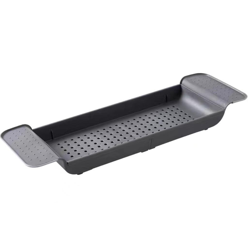 Expandable Bathtub Shelf Bamboo Bathtub Tray Adjustable Length Caddy Anticorrosion Drainage Bathtub Plastic Rack Towel Storage
