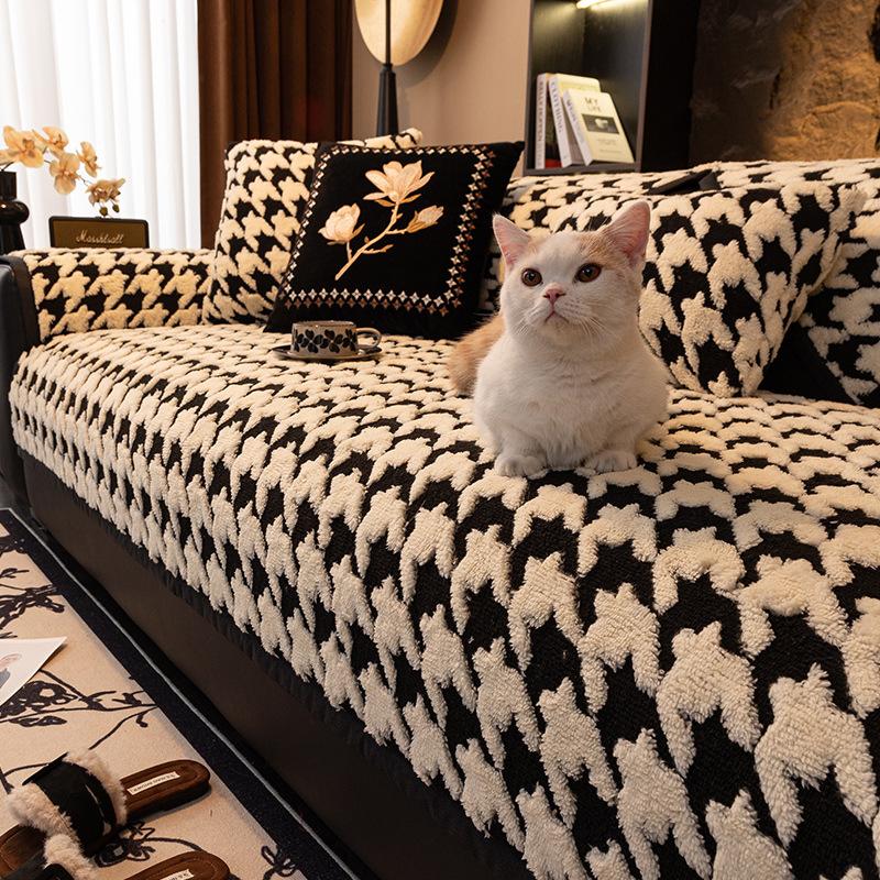 Autumn And Winter Plush Sofa Cushion  New Light Luxury High-End Non-Slip Seat Cushion Popular Sofa Cover Cover Cloth Towel