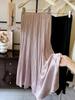 Women's Retro High-Waisted Pleated Satin Midi Skirt - 2026 Spring Collection