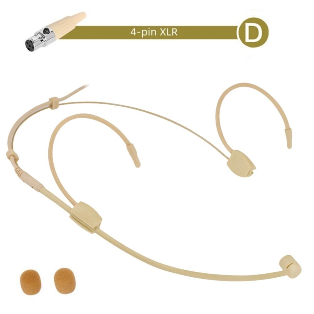 

Бежевий навушник-мікрофон з подвійним вушним гачком і доступними варіантами 4-контактного XLR-роз єму D