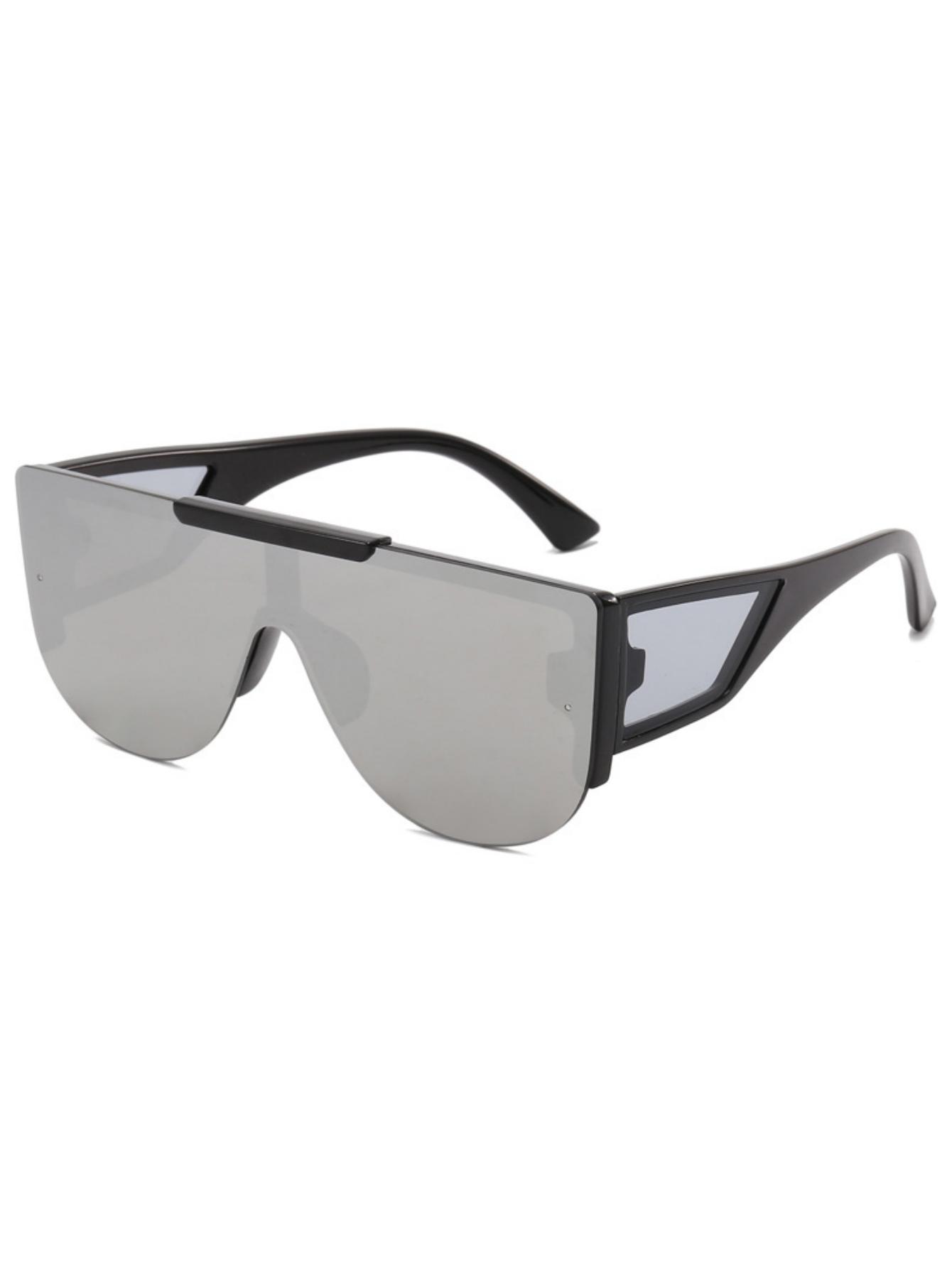 

A pair of pc new fashion sports windshield street sunglasses conjoined square glasses белый