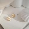 Charm Flower Stud Earrings For Women Crystal Round Korean Earrings Gold Color Jewelry Temperament Pendientes