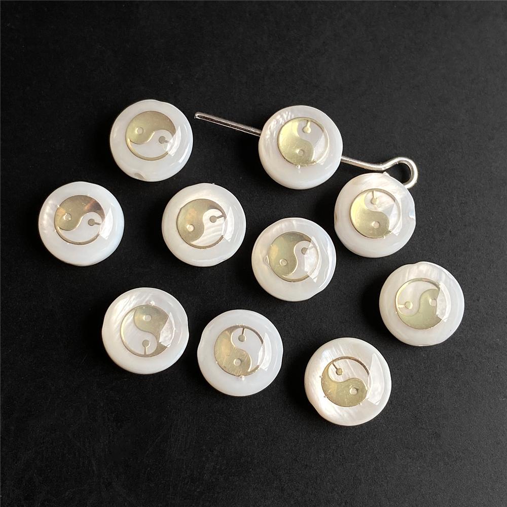 Shell Bronzing Moon Star Hearts Bead Charm Round White Freshwater Pearl of Shell Bead for Jewelry Making Diy Necklace Accessory