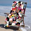proof beach towel with a The Powerpuff Girls2 pattern - soft,absorbent,quick-drying,machine washable - perfect for swimming,camping,bathing