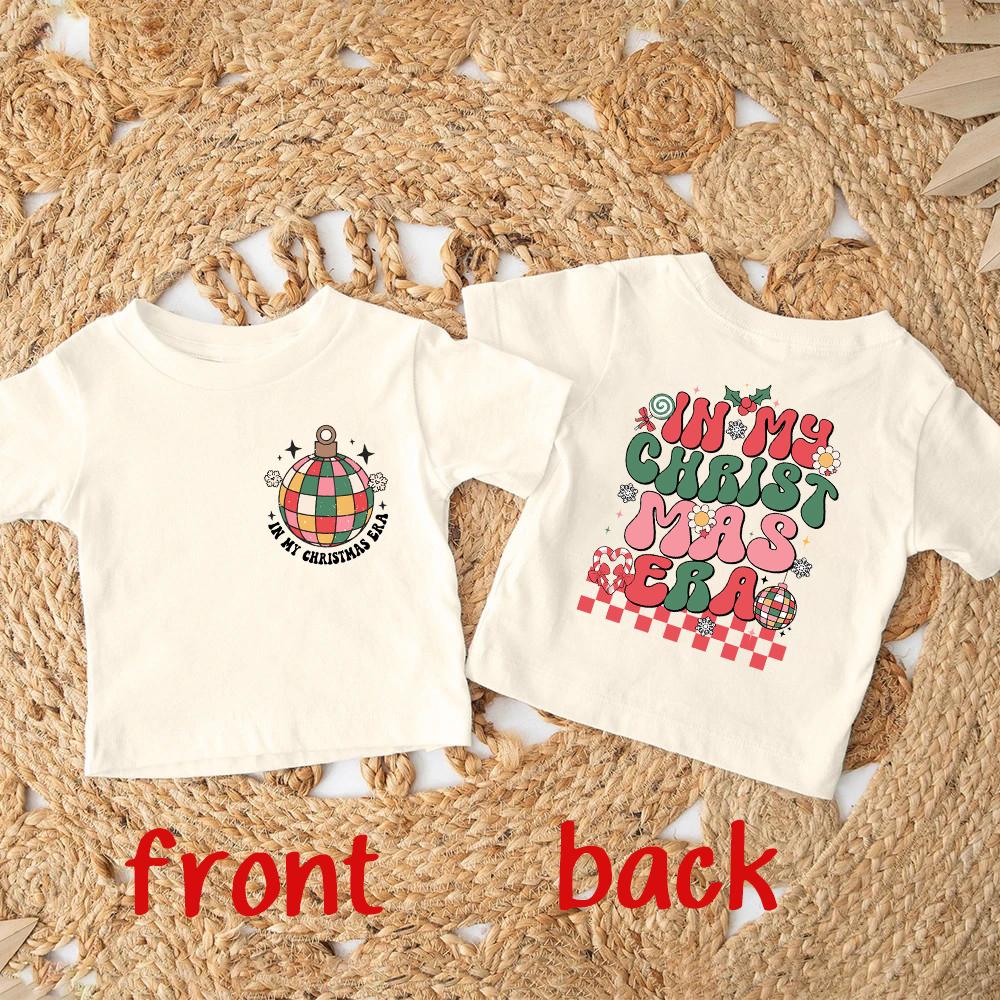 In My Cookie Baking Era Print Kids Christmas Shirt Boys Gilrs Holiday Outfit Child Retro T-shirt Xmas Party Children Clothes Tee