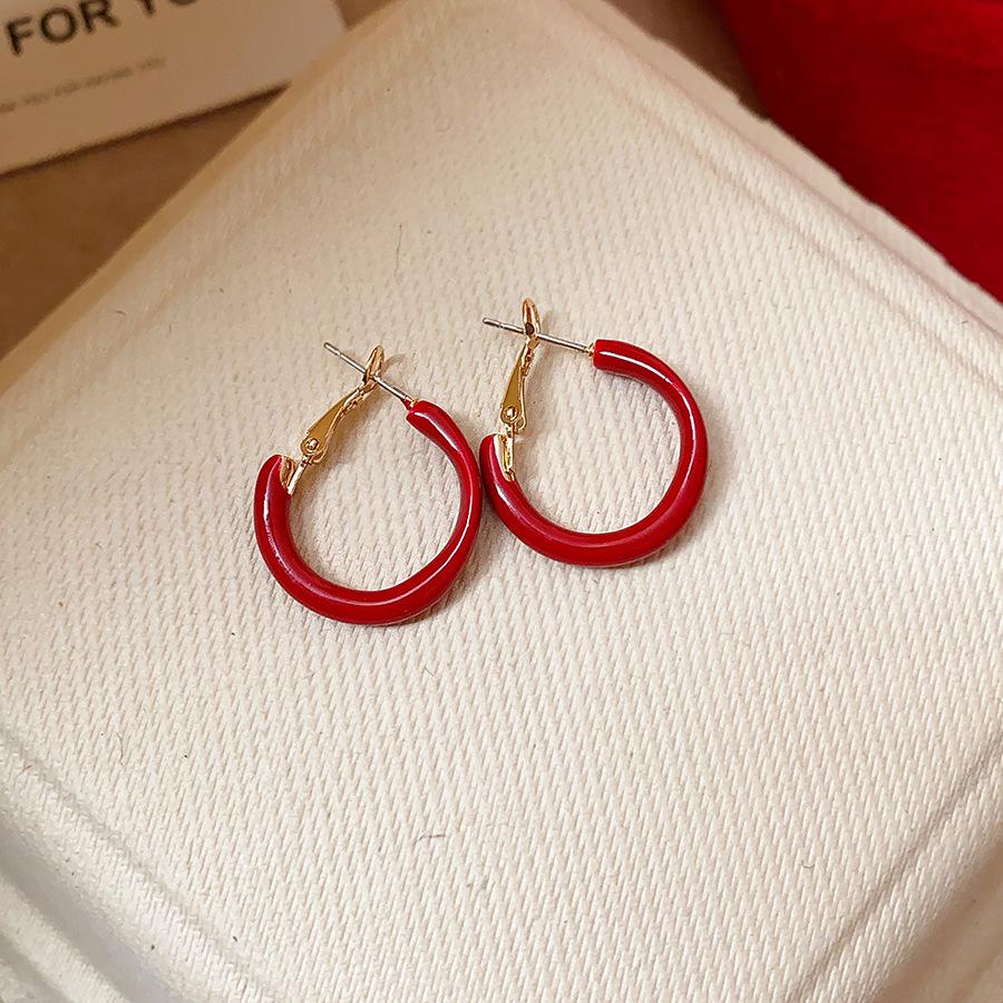 Silberne Nadel Tropfenöl Rote Perlen Ohrstecker - Eleganter & Vielseitiger Schmuck für Damen