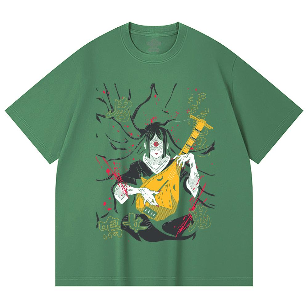 230 Gsm 100% Cotton Demon Slayer V54 Nakime Print Unisex Heavy Cotton T Shirt