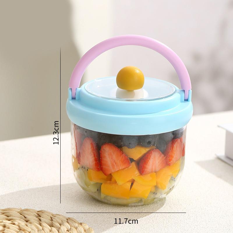 

Непротекаемый стакан для салата с ложкой, герметичный стакан для завтрака, прозрачный стакан для овсянки, фруктовый контейнер, стакан для салата, круглый, свежесохраняющий, портативный