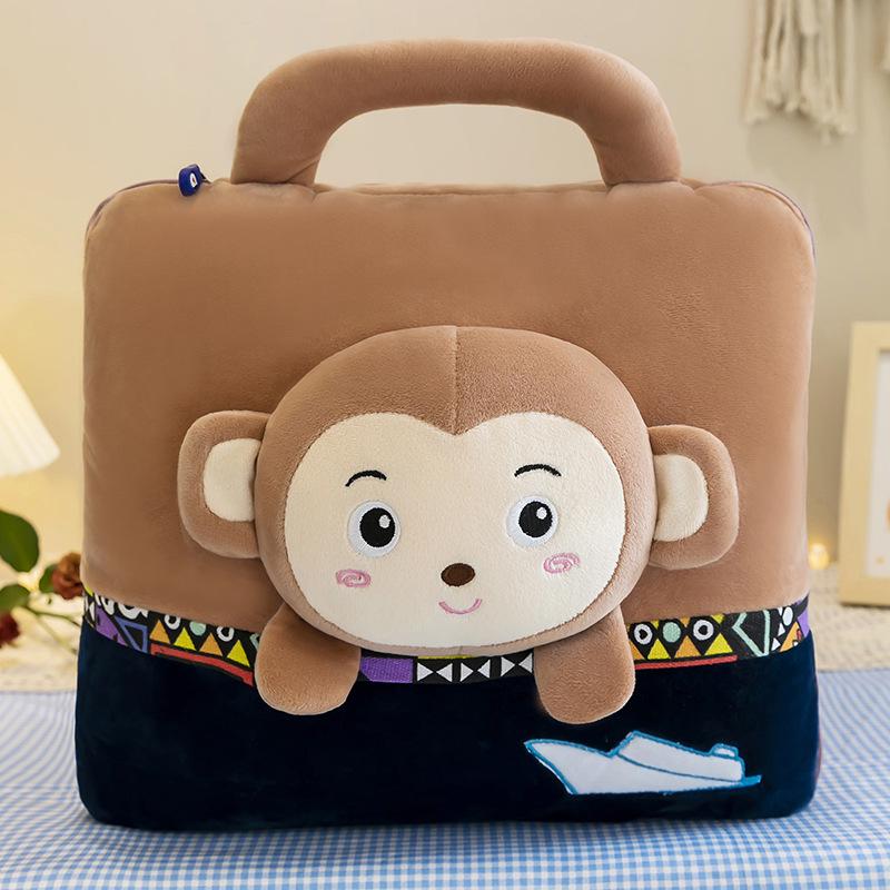 Dual-Use Cute Cartoon Pillow Blanket: Car & Office Nap Cushion