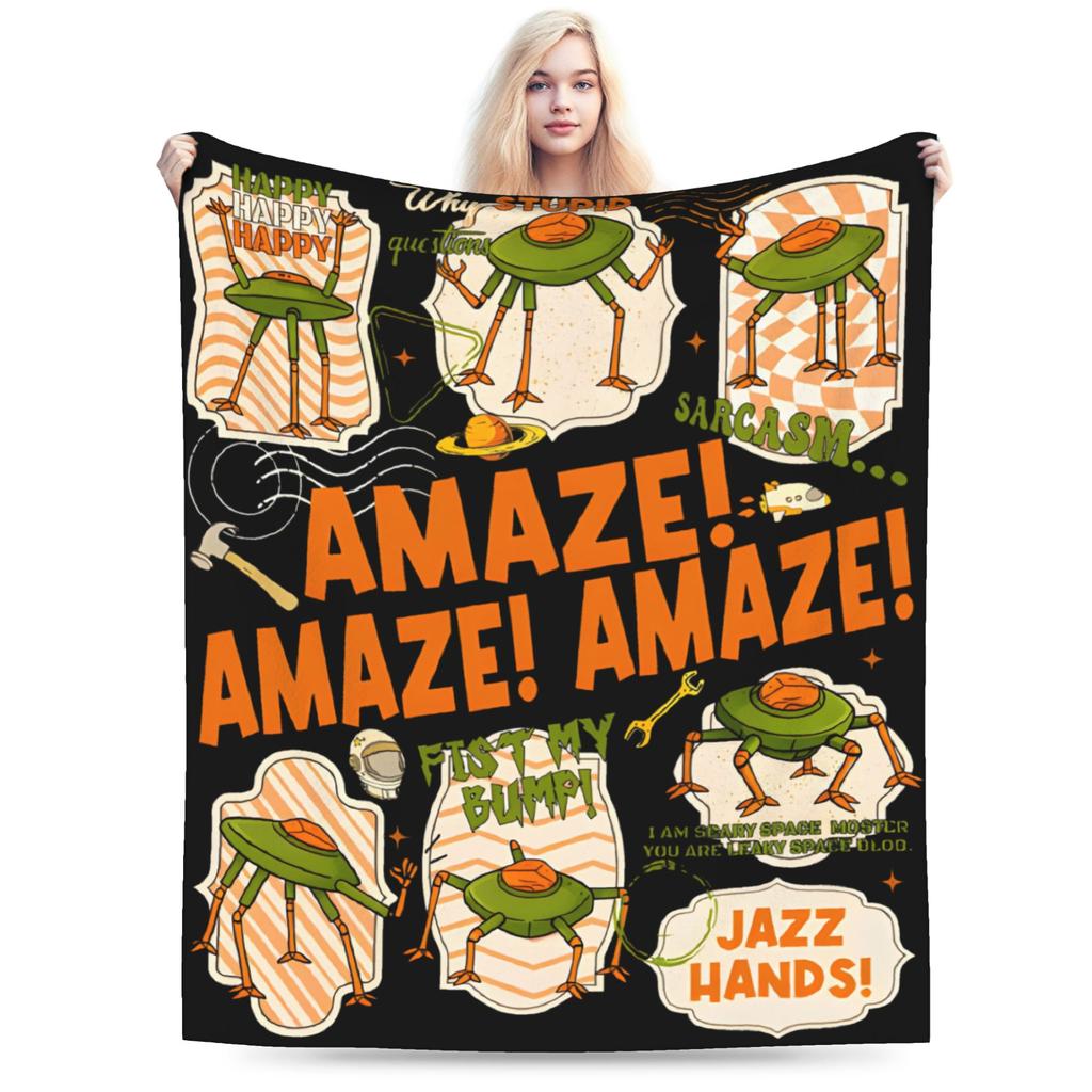 Rockys Project Hail Mary Fists My Bump Aliens Comic Blanket Fleece Air Conditioning Throw Blanket for Sofa Bedroom Bedspread