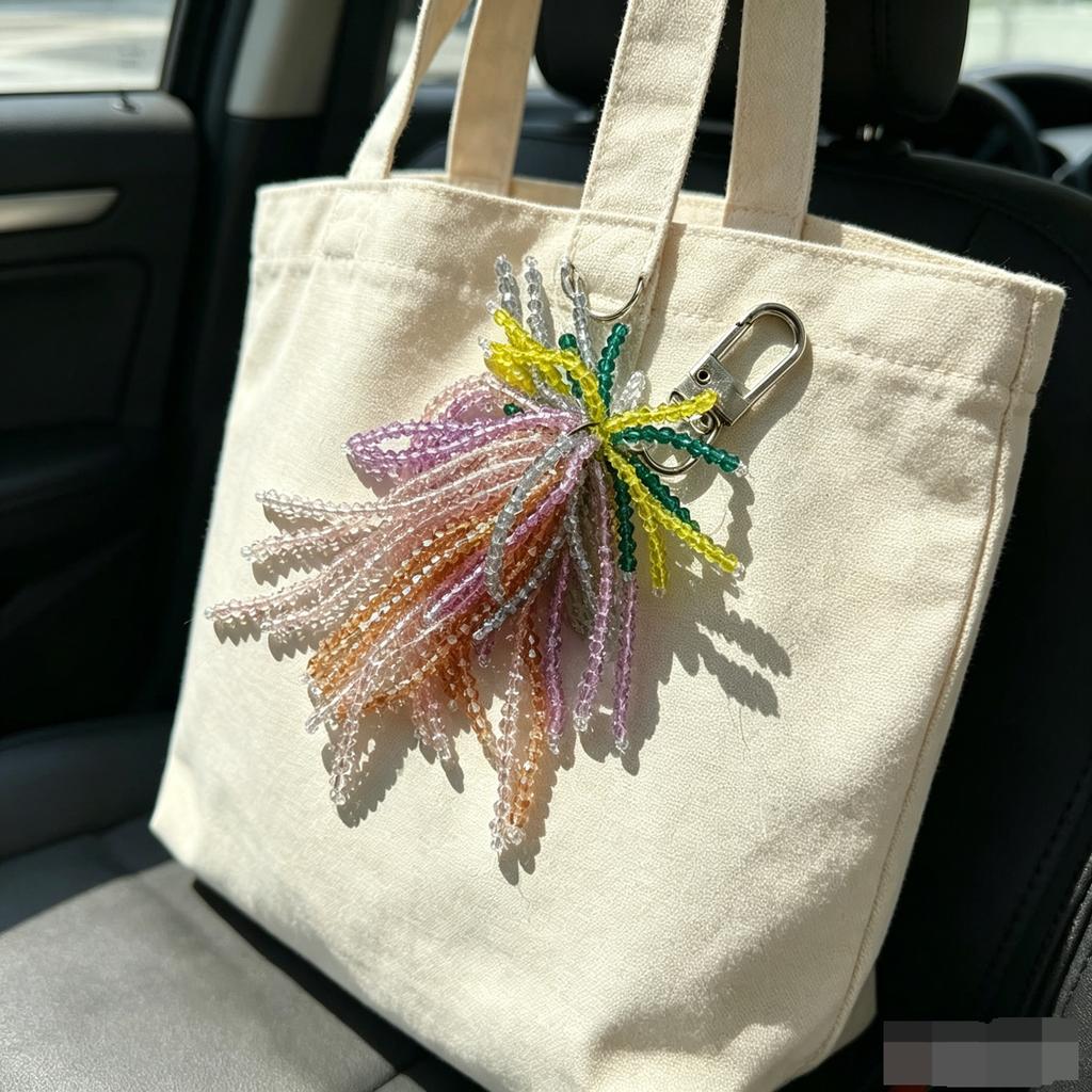 Coquette Jellyfish Beaded Phone Charm Tassel Bag Aesthetic Waterfall Bead Pendant for Purse Backpack Decor Gift Bag Charm