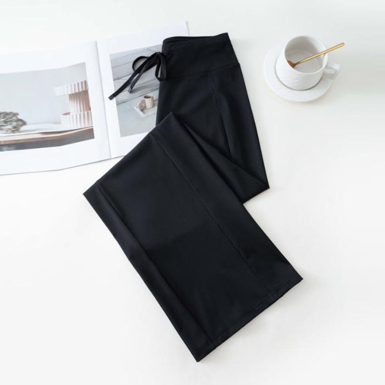 Women's High Waist Breathable Wide Leg Pants for Spring and Autumn - Elastic, Loose Fit, Sun Protection, Airy, Casual, Slimming Sportswear