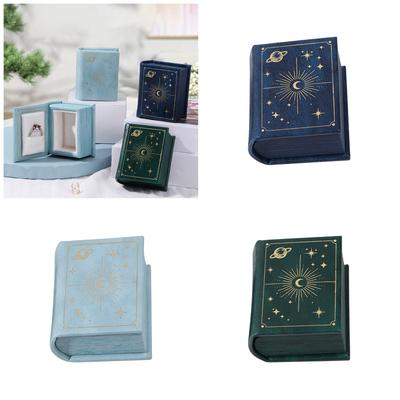 Elegantní vintage prstýnek v knižním stylu s magnetickým uzávěrem Stylová nádoba pro uložení šperků a dárkovou prezentaci