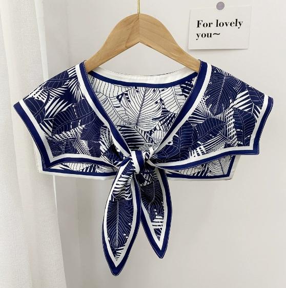 New Design Floral Shawl Fake Collar Women Detachable Collars Big Lapel False Collar Shoulder Wrap Scarf Clothing Accessories