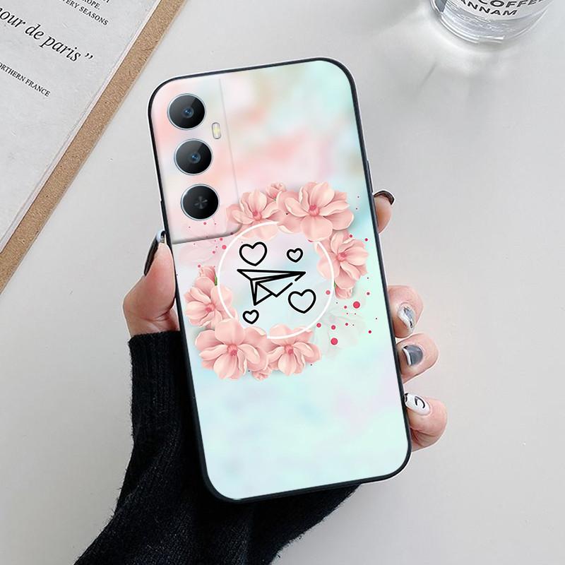 For Realme C65 Case C 65 Lovely Cartoon Flower Painted Soft Silicone Phone Cover For Realme C65 4G Funda Coque RealmeC65