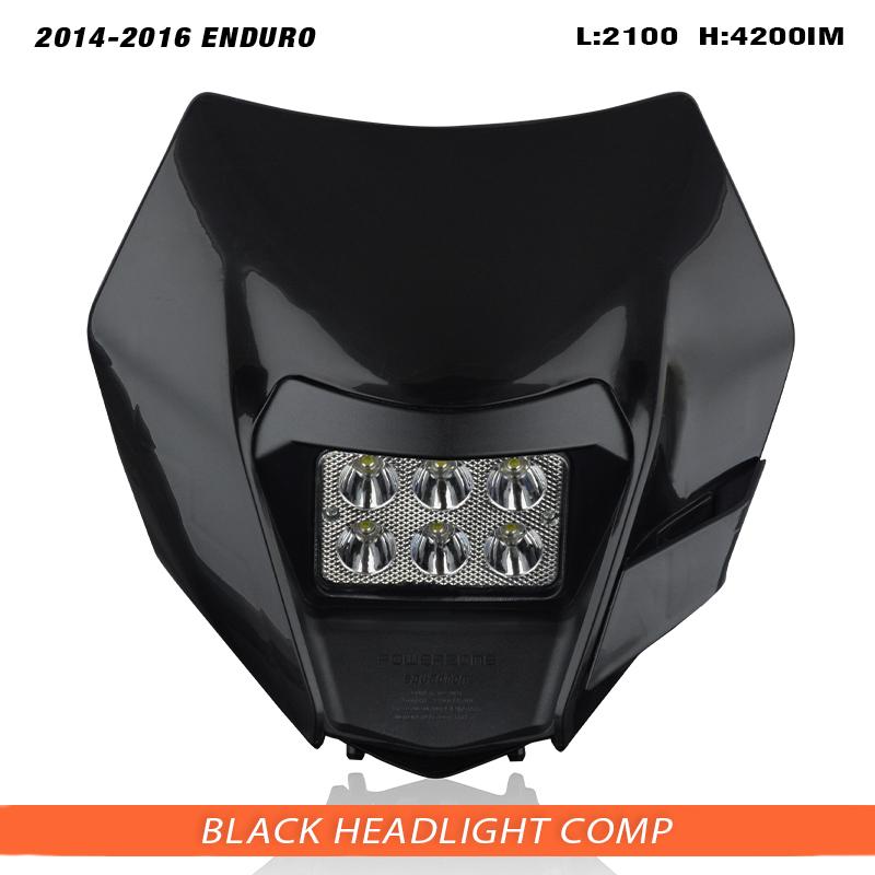 Powerzone Motorcycle LED Headlight For KTM EXC SXF XCW MX 2014-2023 Head Light Supermoto Fairing Dirt Bike Enduro Motocross