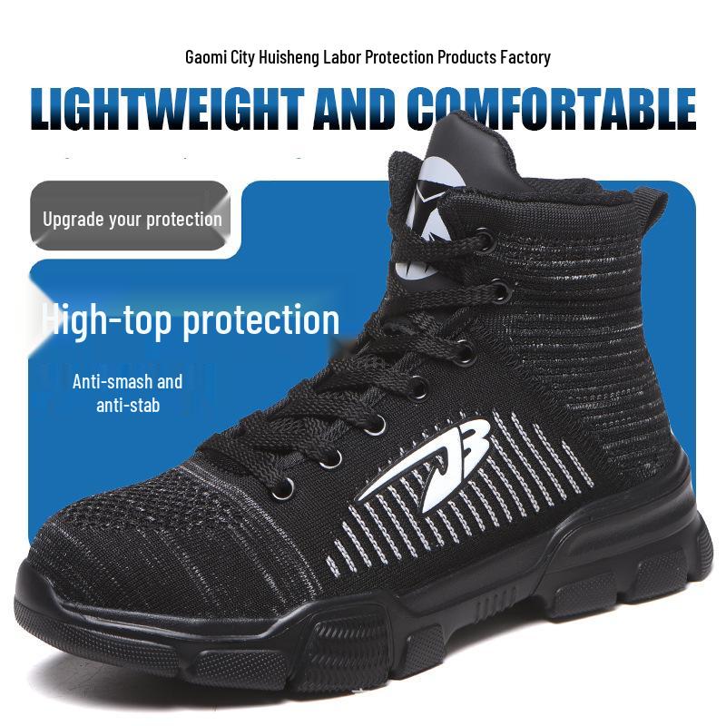

SHEIN Men s Steel Toe High-Top Safety Boots - Lightweight, Anti-Smash, Anti-Puncture, Foldable, Comfortable Labor Protection Shoes Red;46