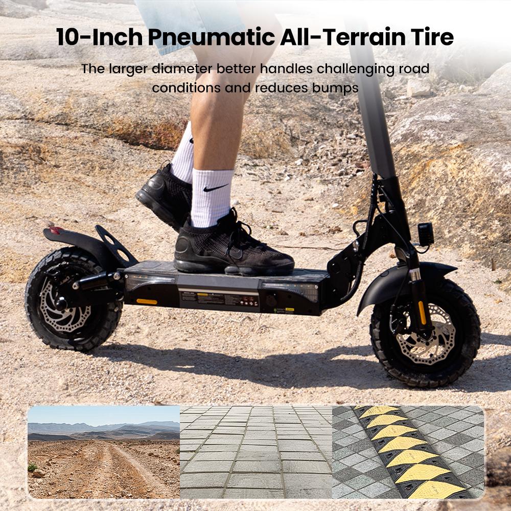 iScooter Electric Scooter 45km/h Max Speed 1000W Motor 14Ah 10 Inch Off Road Tire With Suspension Escooters
