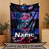 Custom Name Personalized Jinx Print Blanket, Home Decor, Bedroom, Sofa, Camping, Couch, Gifts for Birthday Christmas