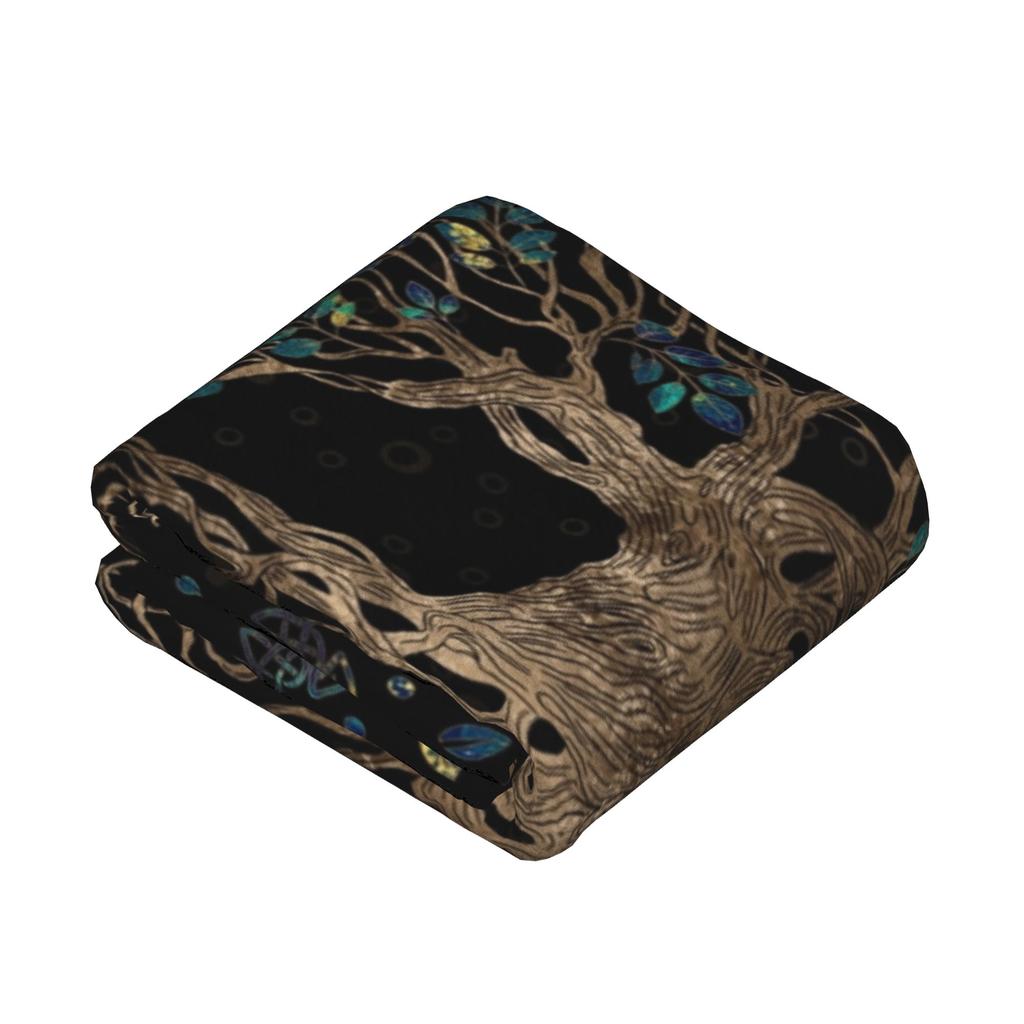 Tree of Life Yggdrasil Blanket Flannel Autumn Valhalla Viking Breathable Super Soft Throw Blankets for Bedding Office Bedspread