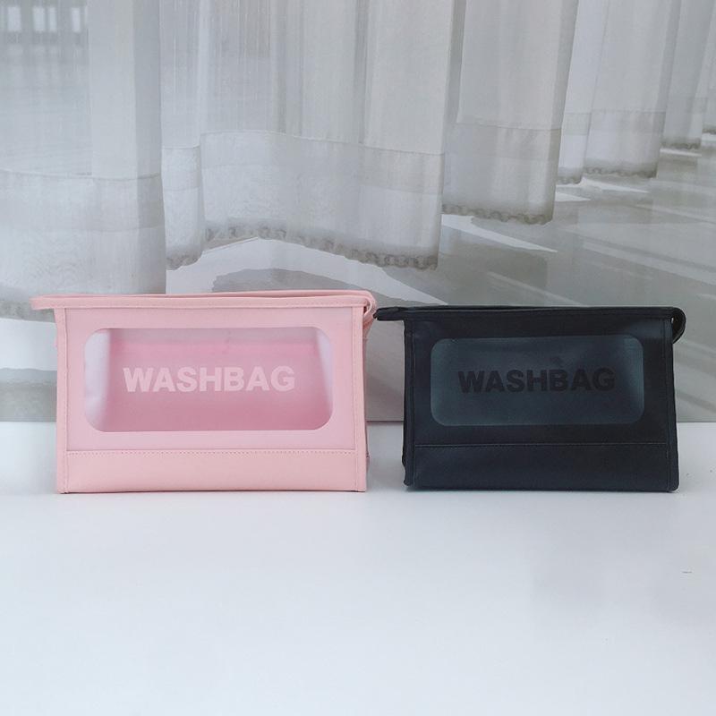 Large Capacity Transparent PU Travel Makeup Bag – Customizable Logo