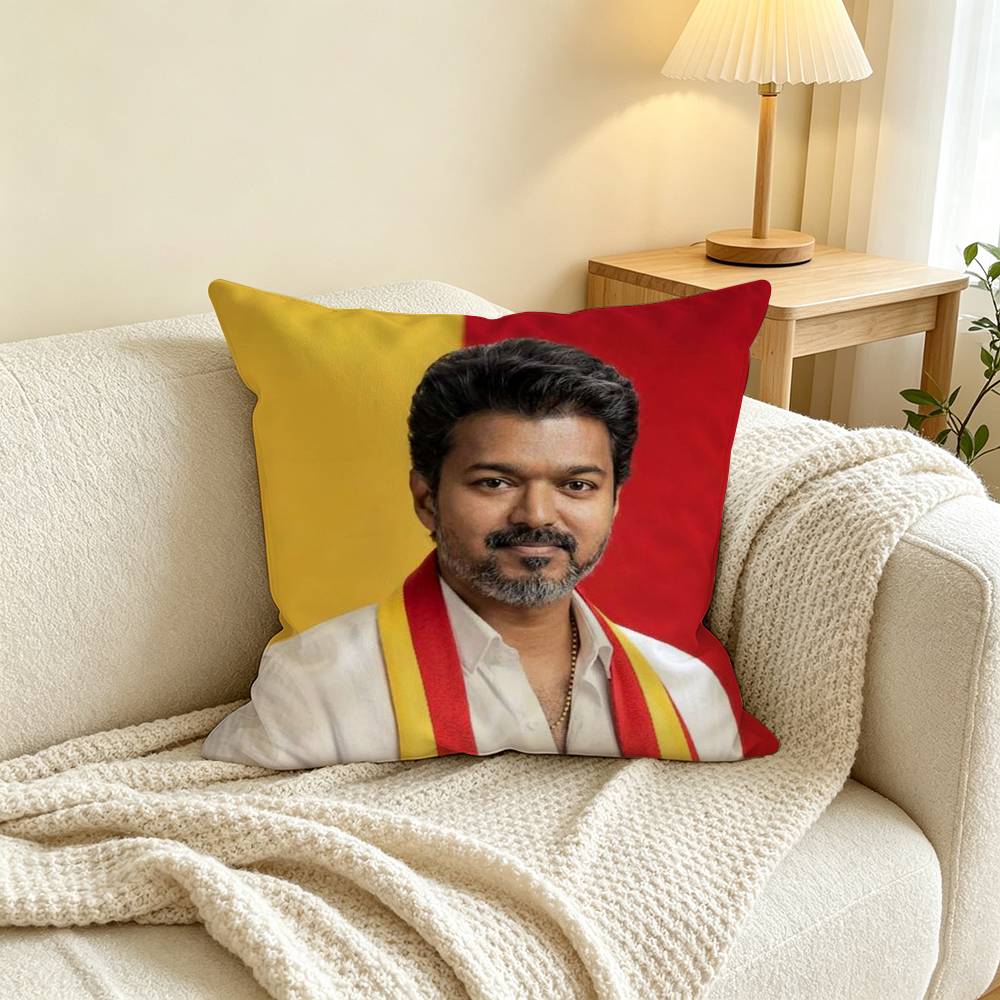 T-Thalapathy V-Vijay India Square Double-Sided printed Pillow Case Bedroom Bedside Pillow Sofa Cushion Cover